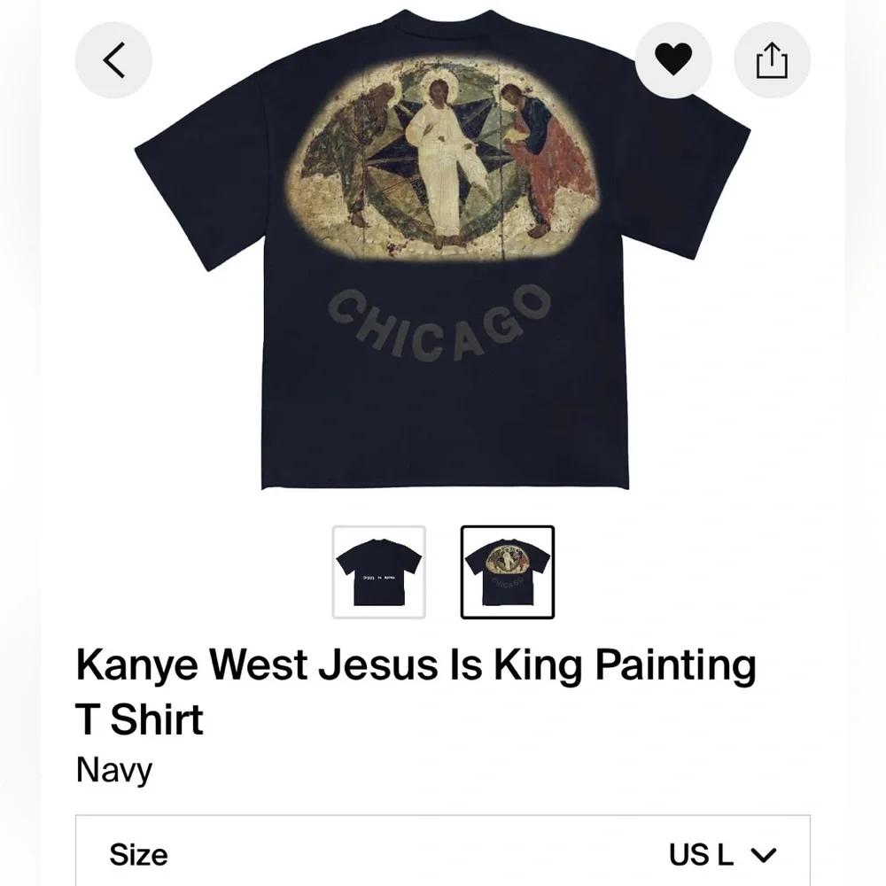 Kanye West Jesus Is King Painting T
Shirt Navy - Picture 2 of 6